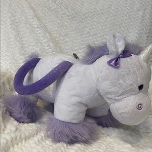 Plush Unicorn bag with Purple Accents